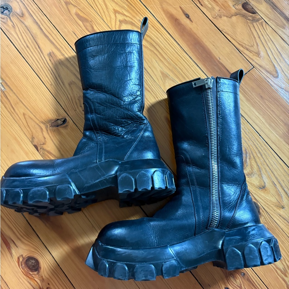 Rick Owens Tractor Beetle Creeper Zip Combat Boots